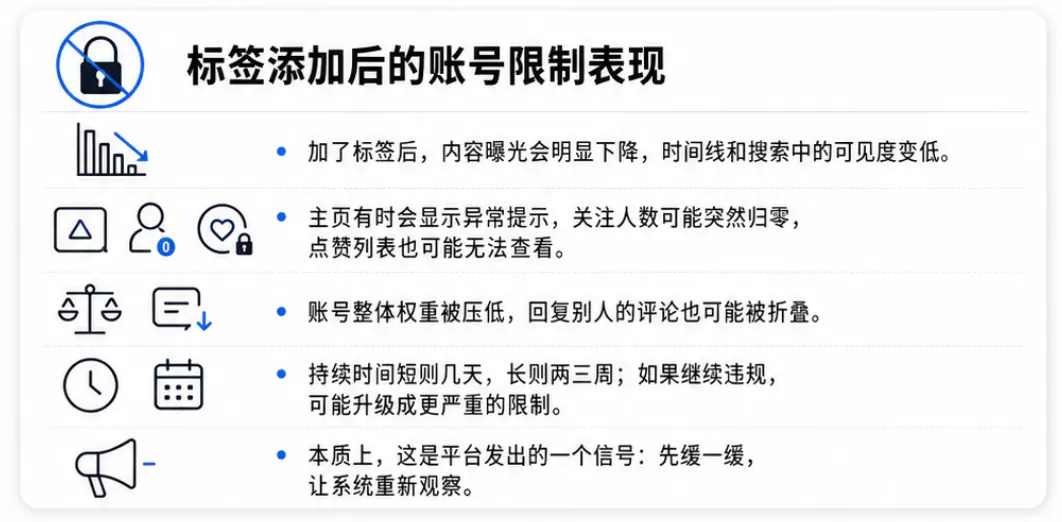 标签添加后的账号限制表现