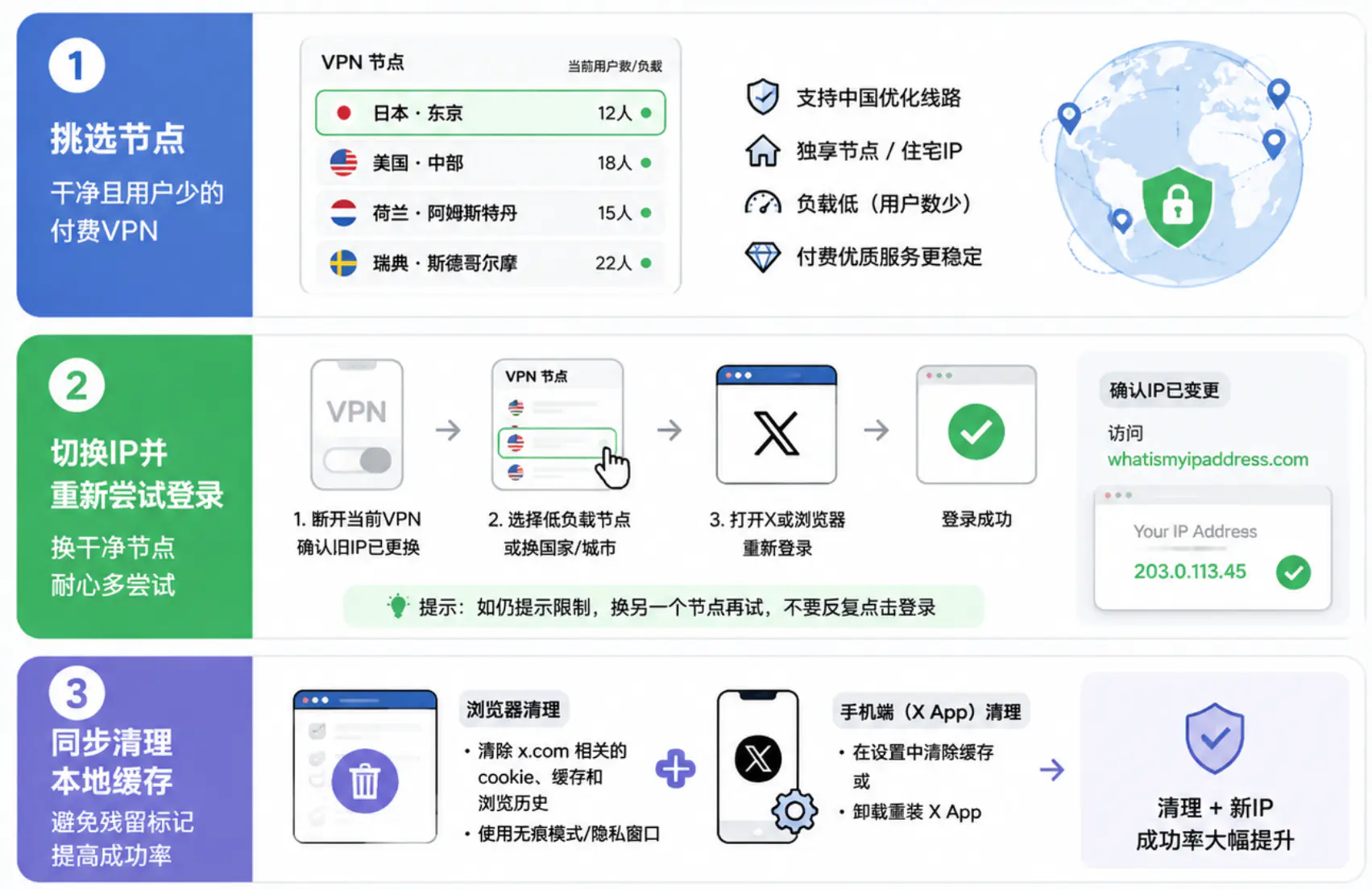 通过切换优质VPN节点快速解除限制